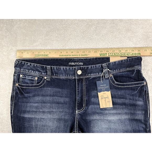 NEW Maurices Jeans Womens 22 Long Blue Ellie Straight Fit Slim Boot Stretch - Picture 4 of 10
